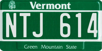 VT license plate NTJ614