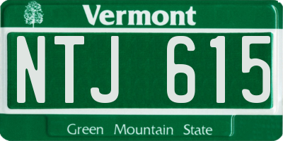 VT license plate NTJ615