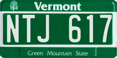 VT license plate NTJ617