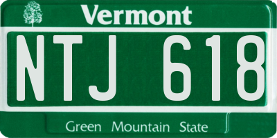 VT license plate NTJ618