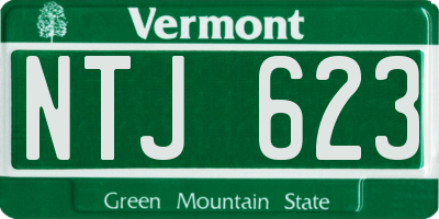 VT license plate NTJ623