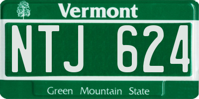 VT license plate NTJ624