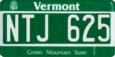 VT license plate NTJ625