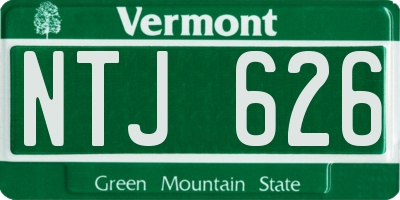 VT license plate NTJ626