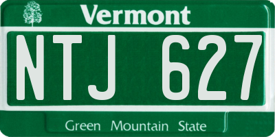 VT license plate NTJ627