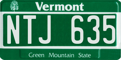 VT license plate NTJ635