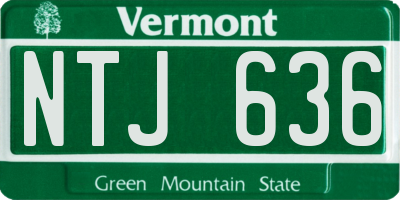 VT license plate NTJ636