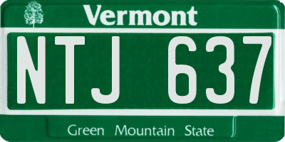 VT license plate NTJ637
