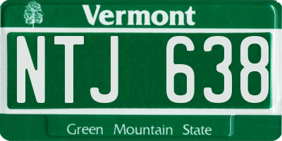 VT license plate NTJ638