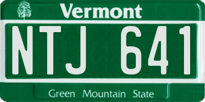 VT license plate NTJ641