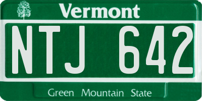 VT license plate NTJ642