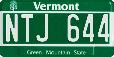 VT license plate NTJ644