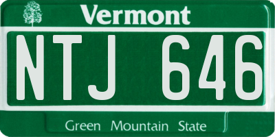 VT license plate NTJ646