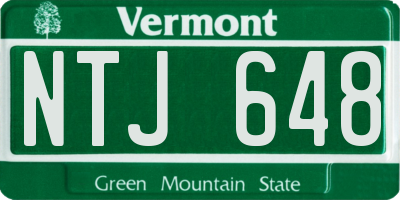 VT license plate NTJ648
