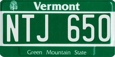 VT license plate NTJ650