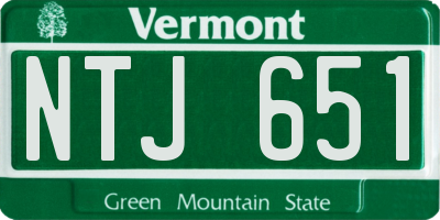 VT license plate NTJ651