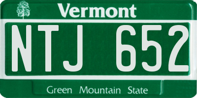 VT license plate NTJ652