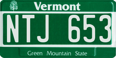 VT license plate NTJ653