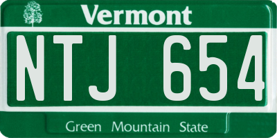 VT license plate NTJ654