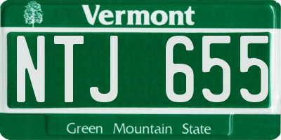 VT license plate NTJ655