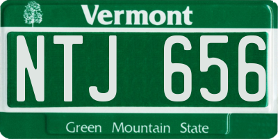 VT license plate NTJ656