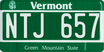 VT license plate NTJ657