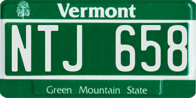 VT license plate NTJ658