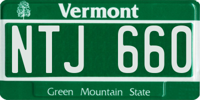VT license plate NTJ660