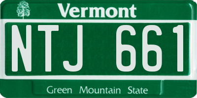 VT license plate NTJ661