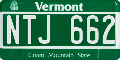 VT license plate NTJ662