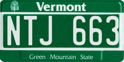 VT license plate NTJ663