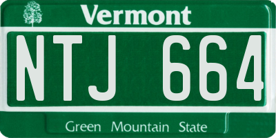 VT license plate NTJ664
