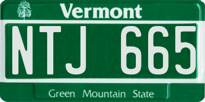 VT license plate NTJ665