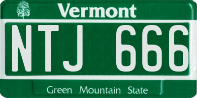 VT license plate NTJ666