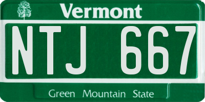 VT license plate NTJ667