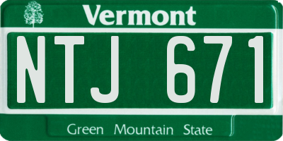 VT license plate NTJ671