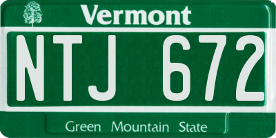 VT license plate NTJ672