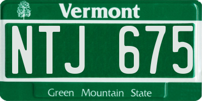 VT license plate NTJ675
