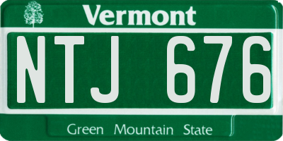 VT license plate NTJ676