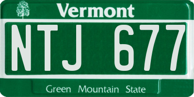 VT license plate NTJ677