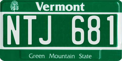 VT license plate NTJ681
