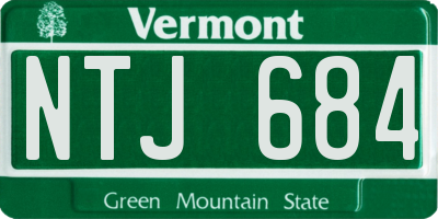 VT license plate NTJ684