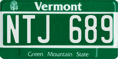 VT license plate NTJ689