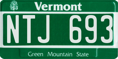VT license plate NTJ693