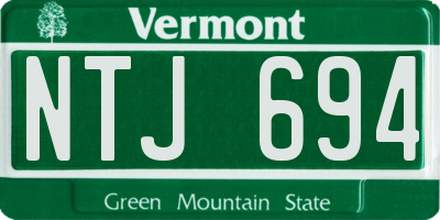 VT license plate NTJ694