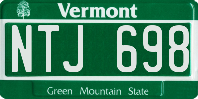 VT license plate NTJ698
