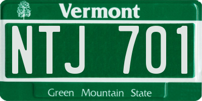 VT license plate NTJ701