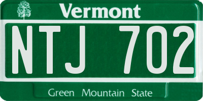 VT license plate NTJ702