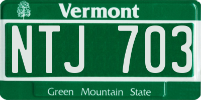 VT license plate NTJ703