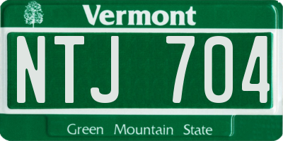 VT license plate NTJ704